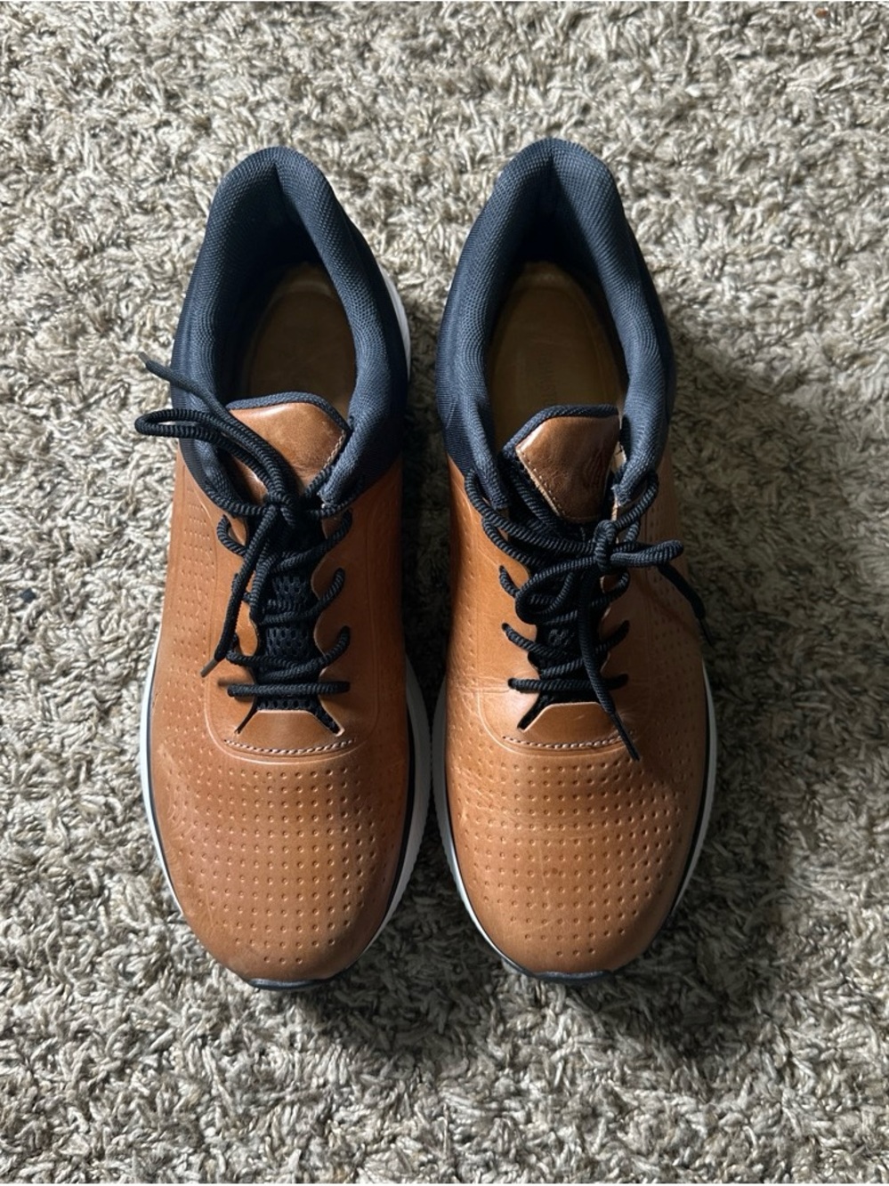 Johnston & Murphy Tan Leather Perforated Golf walking Sneakers Size 11M - Picture 5 of 8
